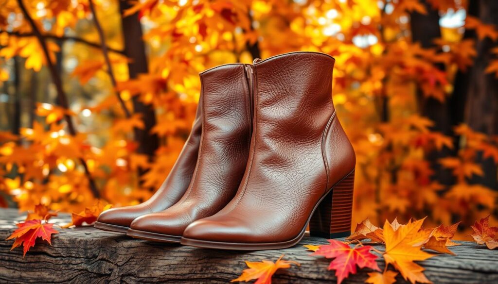 heeled leather boots